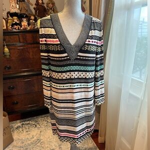 DVF Striped V-Neck Dress